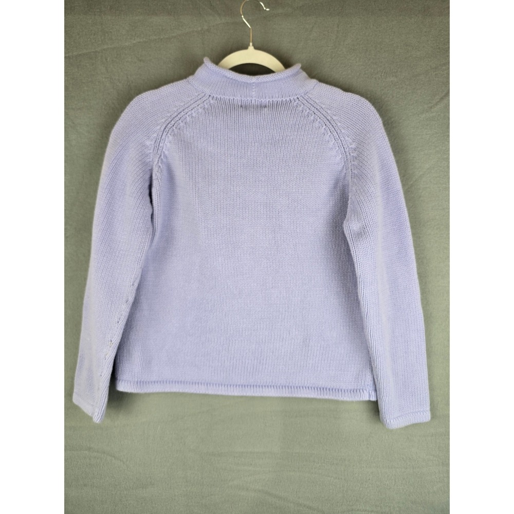 L.L. Bean Rolled Neck Sweater Women S Purple Knit Classic Preppy FLAWED